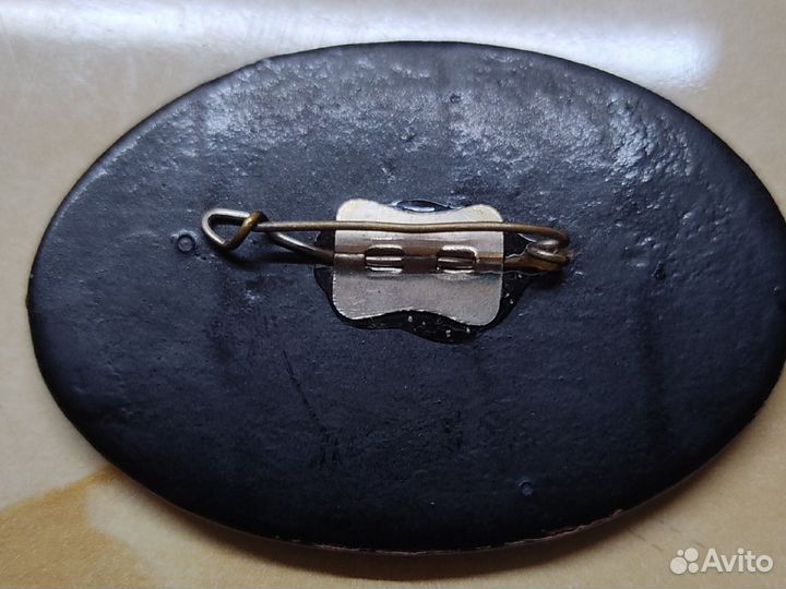 Брошь винтаж с росписью хохлома