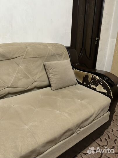 Раскладной диван и раскладные кресла+пуфы