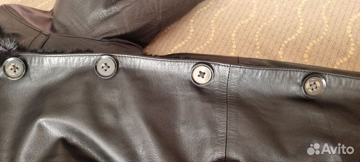 Кожаная зимняя куртка мужская на меху