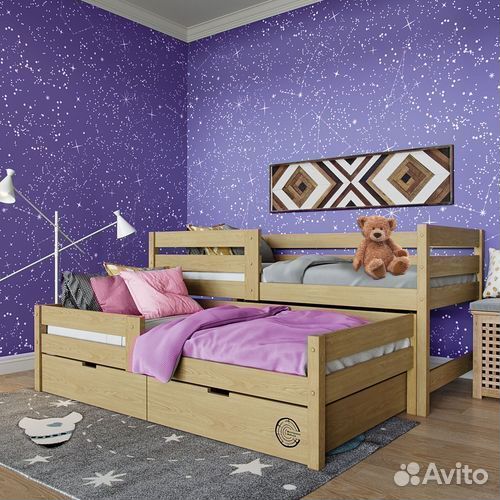 Кроватка берёза для малыша матрешка с доп. местом