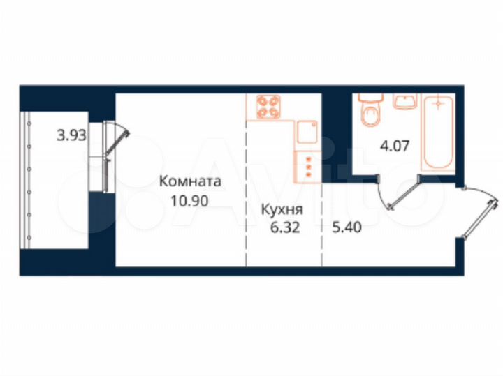 Квартира-студия, 30,6 м², 14/18 эт.