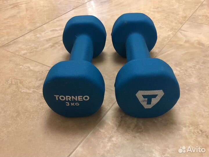 Гантели torneo 3 кг 2 штуки