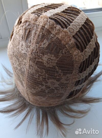 Парик из натуральных волос с имитацией кожи головы