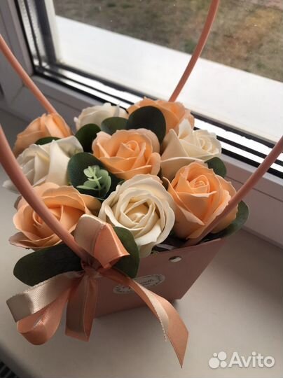 Букет из мыльных роз