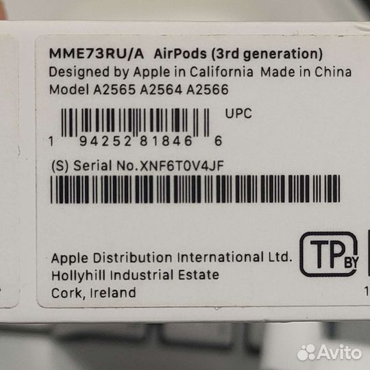 AirPods 3 12т. mme73ru/A Гарантия до 03.2023г +