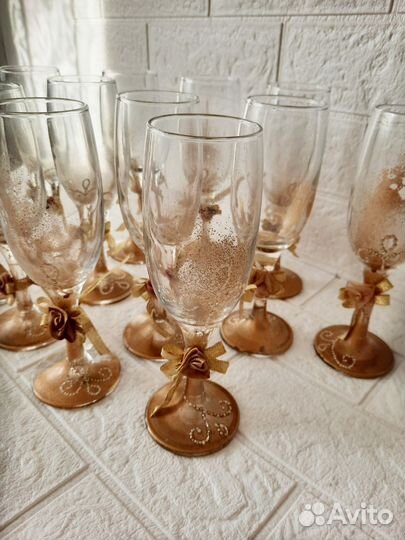 Бокалы с декором 12шт