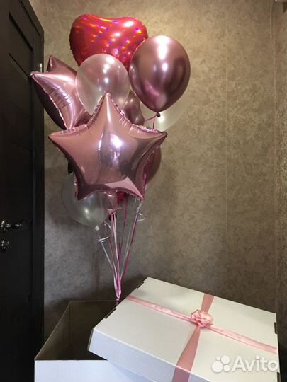 Коробка сюрприз с воздушными шарами