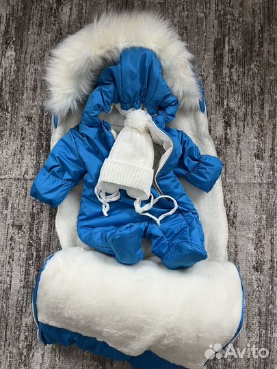 Конверт на выписку зимний для мальчика