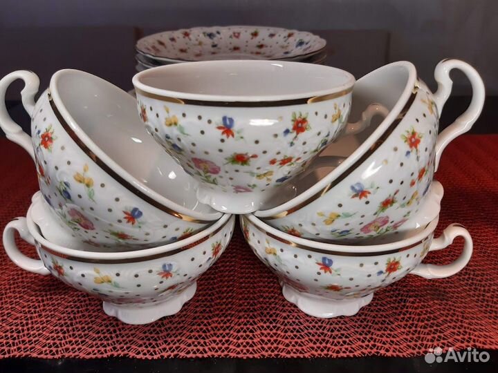 Тарелки и чайн.пары Bernadotte Чехия. Отд.платина