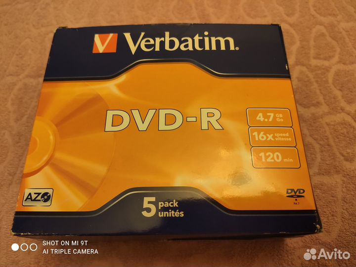 Диски DVD-R Verbatim 4.7 Gb 5шт