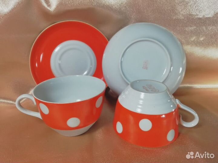 Чайная пара СССР фарфор старая Рига