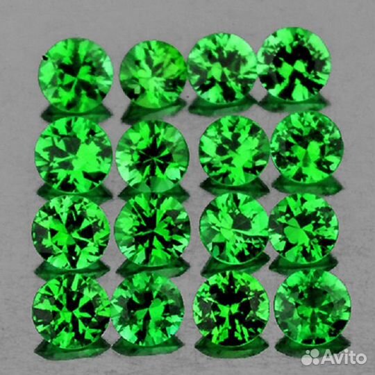 Гранат натуральный 0,93Ct 50шт 1,5мм VVS Зеленый