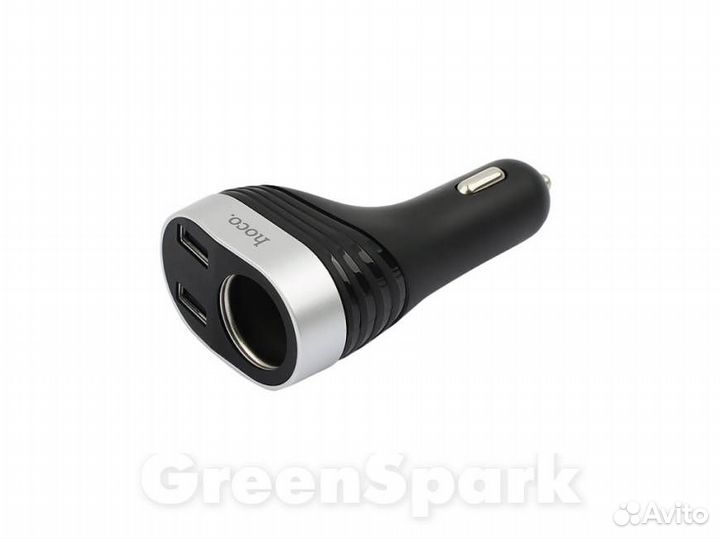 Азу hoco Z29 Digital Display,lighter 2-USB черный