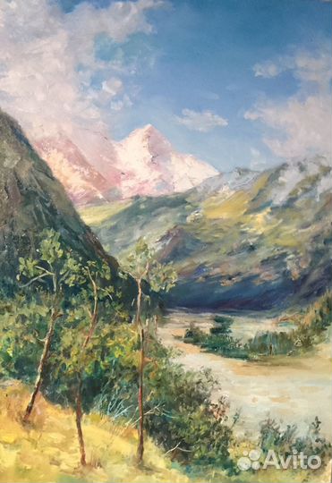 Картина маслом «Горные вершины»