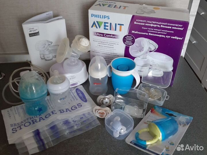 Молокоотсос Philips Avent +всё для кормления