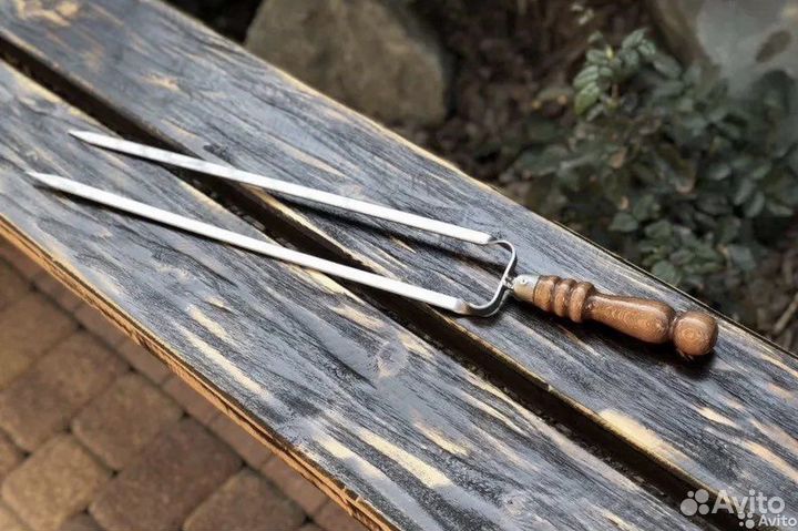 Шампур двойной для стейков,крылышек, и овощей