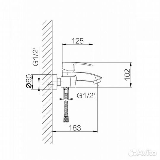 Cмеситель для ванны ganzer severin GZ02031 chrome