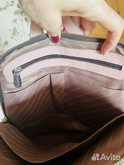 Рюкзак розовый женский кожаный