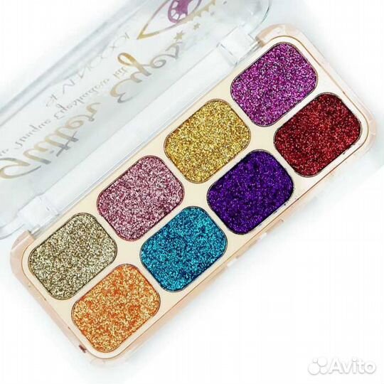Sevencool, Тени для век с блестками 8 оттенков