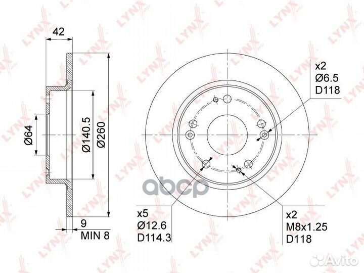 Диск тормозной зад BN1029 lynxauto