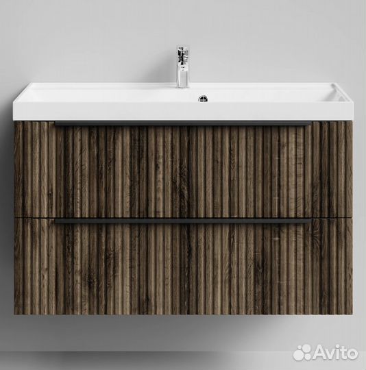 Тумба с раковиной Дольчи 100см подвесной, Дуб крым