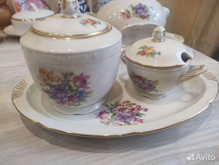 Соусник, сахарница,горчичница. Фарфор Польша