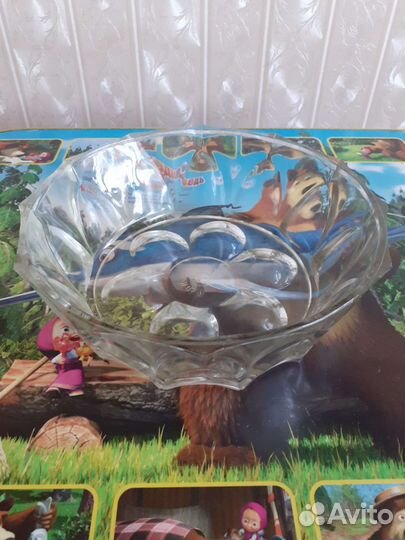 Ваза для фруктов на ножке и большой салатник СССР