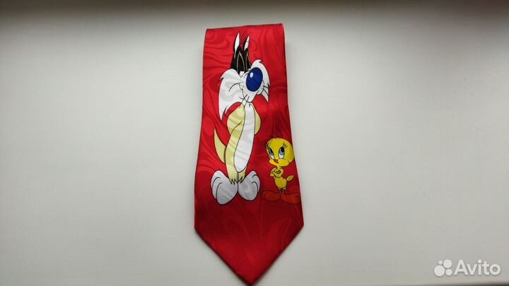 Шелковый галстук GoldCity, красный, новый