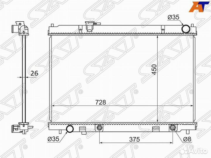 Радиатор infinity M35/nissan fuga 06-10
