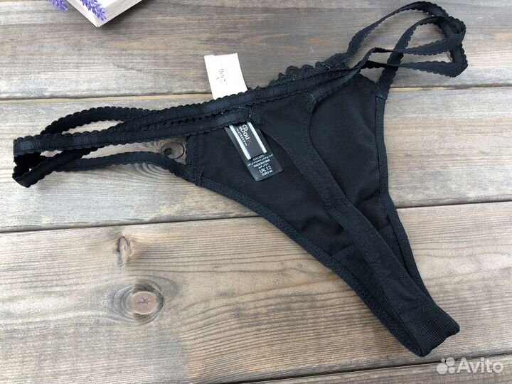 Трусы стринги черные Англия женские