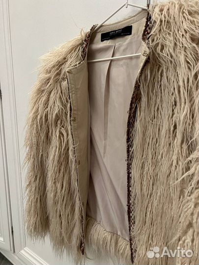 Стильный меховой жакет Zara, размер S