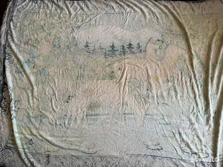 Плюшевый ковер с оленем СССР