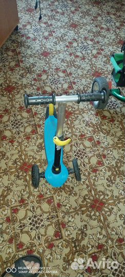 Детский трехколесный велосипед бу и самокат