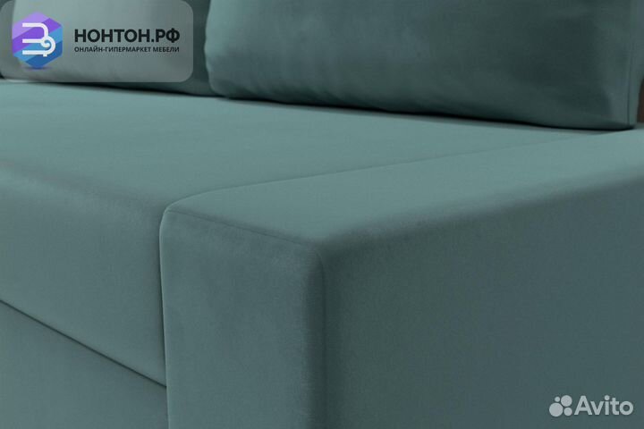 Диван угловой дельфин Версаль велюр бирюзовый / бе