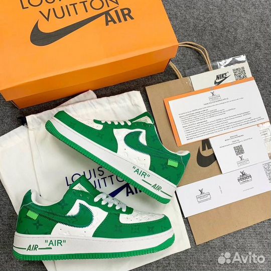 Кроссовки Nike Air Force 1 x Louis Vuitton Green