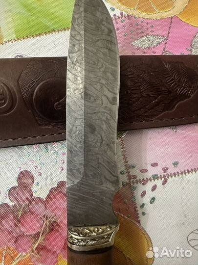 Нож охотничий из дамасской стали
