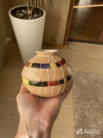 Глиняная ваза,ручной работы