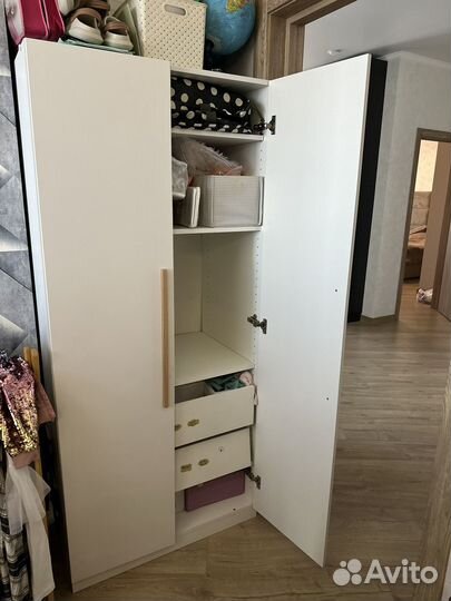 Шкаф пенал для детской спальни белый