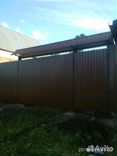 Заборы ворота калитки, крыши