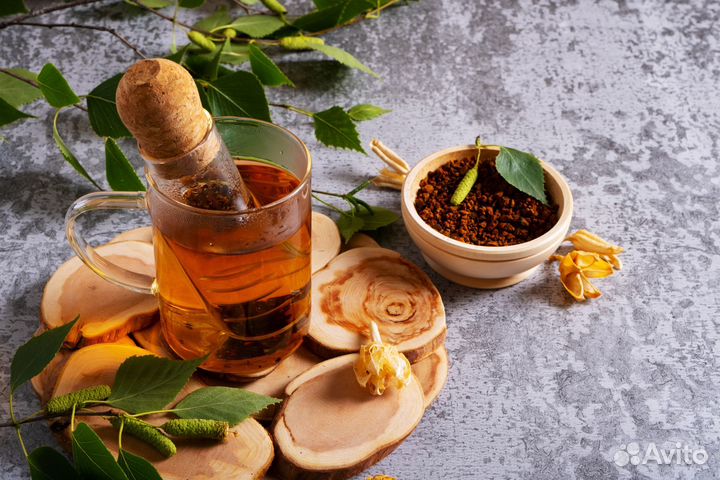 Чага с яблоками и ванилью