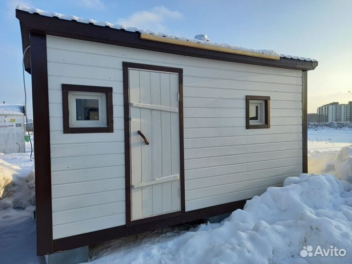 Баня каркасная 2,2м х 4,2м