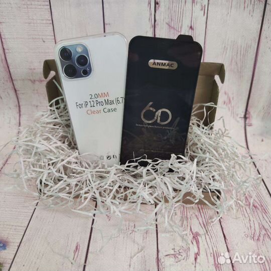 Защитное стекло и чехол для iPhone 12 pro max
