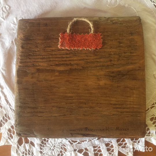 Авторская картина лубок на дереве