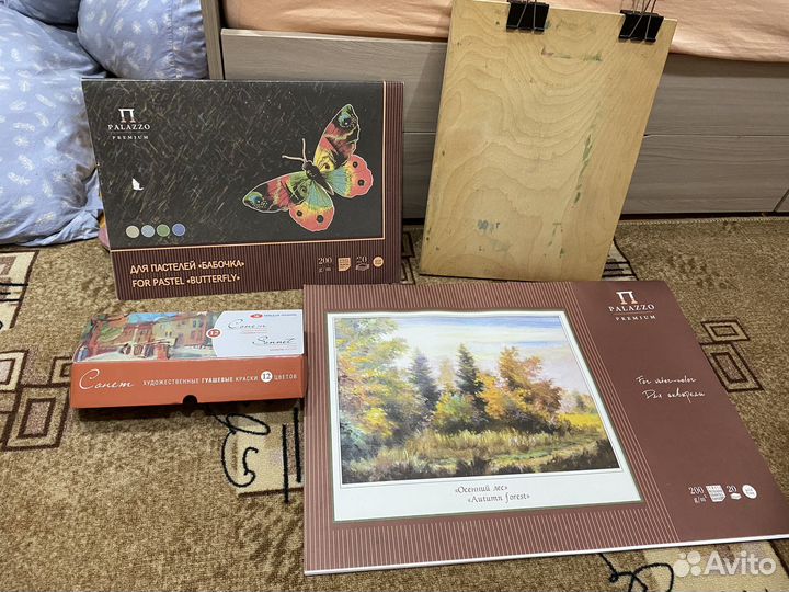 Бумага для акварели, краски сонет