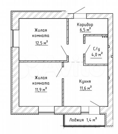 2-к. квартира, 48,7 м², 9/9 эт.