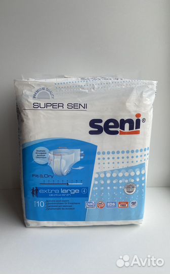 Памперсы для взрослых Super Seni 4 (XL) 10 шт