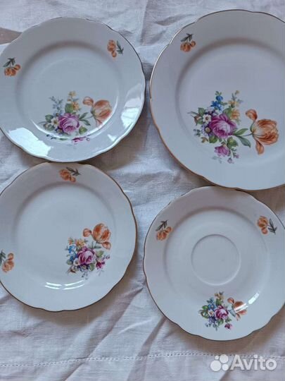 Столовый сервиз гдр мейсенский букет