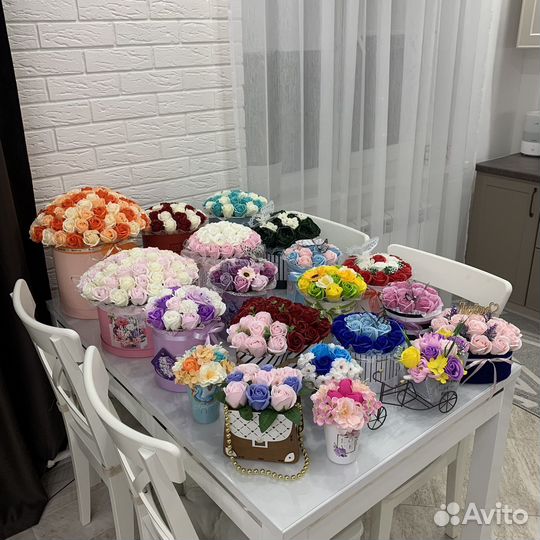 Букет из мыла 55 роз 101 роза