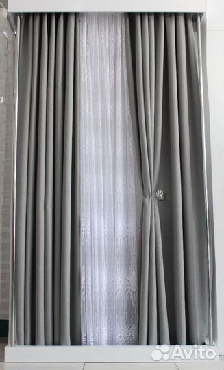 Шторы новые из рогожки