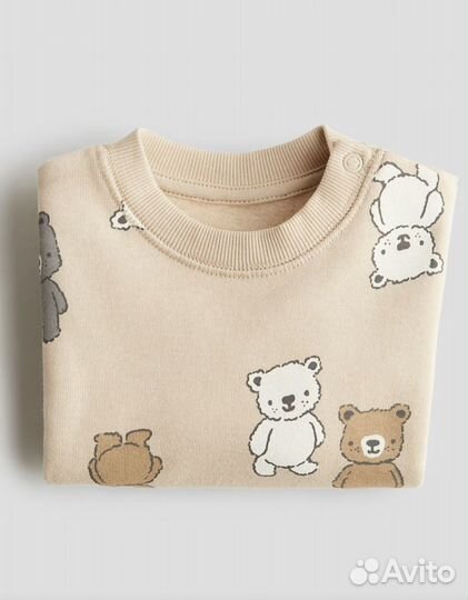 Свитшот hm на флисе 68 74 86 92 для ребенка